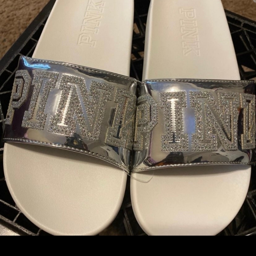 NEW PINK VS Rare Slides, L, $45
